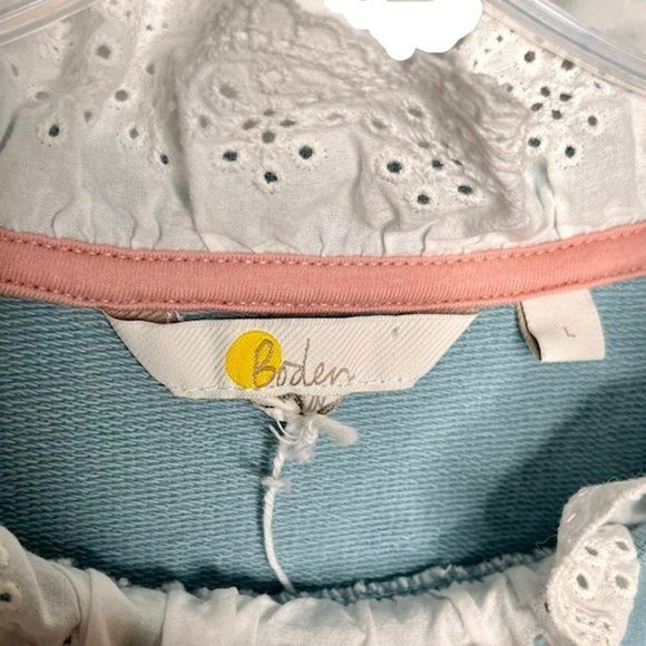 Boden Light Blue Polka Dot Sweatshirt - Picture 7 of 9